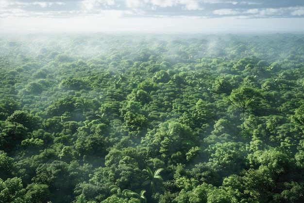 Vista aérea de uma floresta tropical