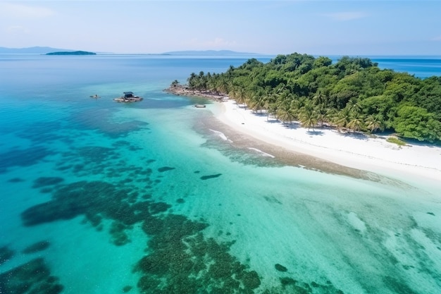 Vista aérea de uma ilha tropicalxA