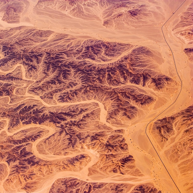 Foto vista aérea del desierto