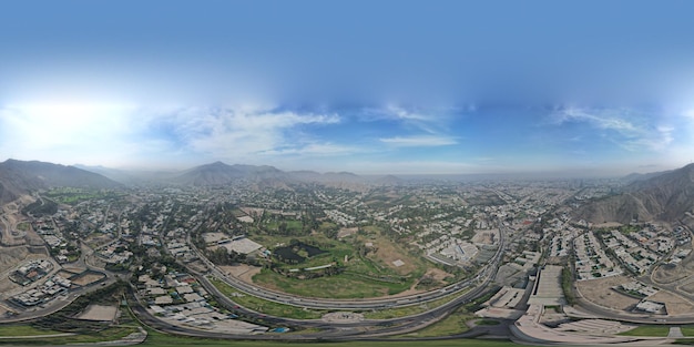 Vista aérea del distrito de La Molina en Lima vista 360