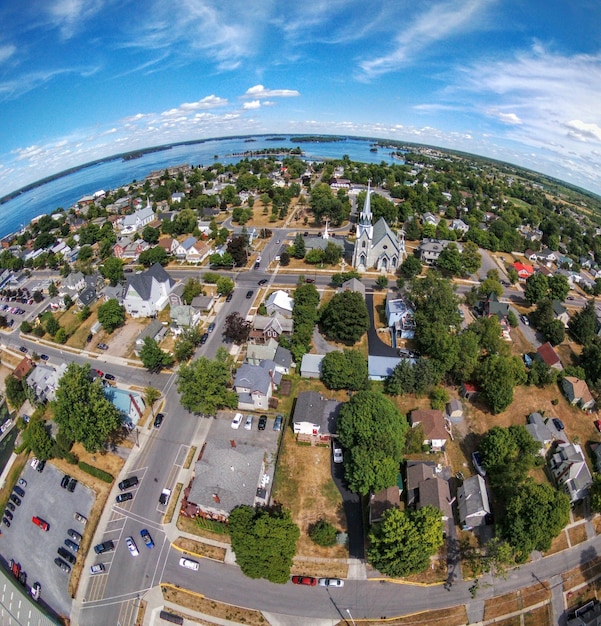 Foto vista aérea del distrito residencial