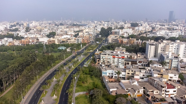 Vista aérea del distrito de San Borja en Lima