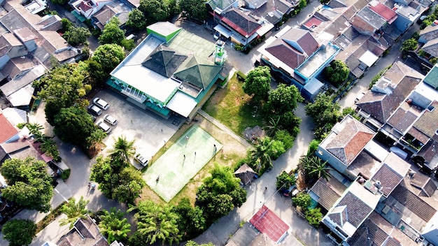 vista aérea do assentamento do lado da cidade