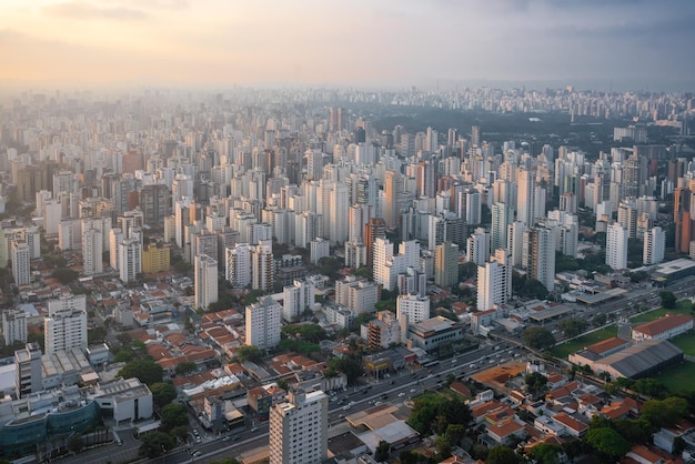 Vista aérea do bairro de Indianápolis, São Paulo, Brasil