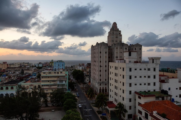 Vista aérea do bairro residencial na capital da cidade de Havana, em Cuba