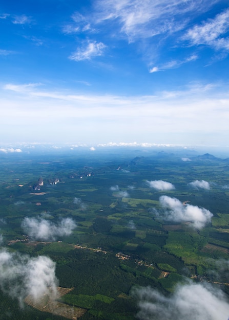 vista aérea do campo verde