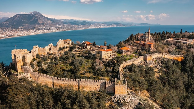 Vista aérea do castelo de alanya