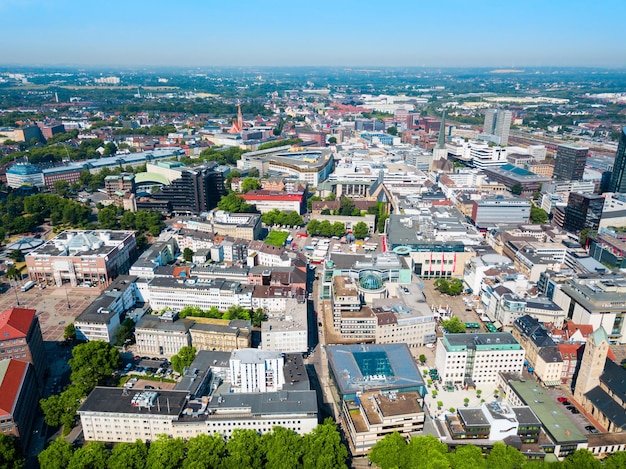 Vista aérea do centro da cidade de Dortmund