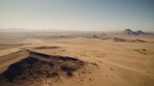 Vista aérea do deserto