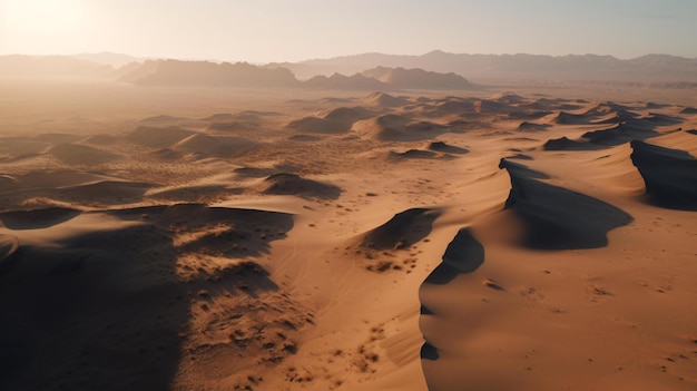 Vista aérea do deserto