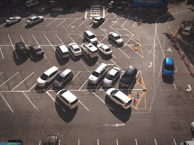 Foto vista aérea do estacionamento