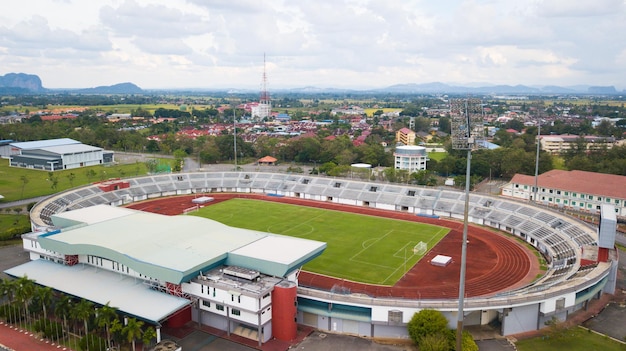 Vista aérea do estádio de futebol