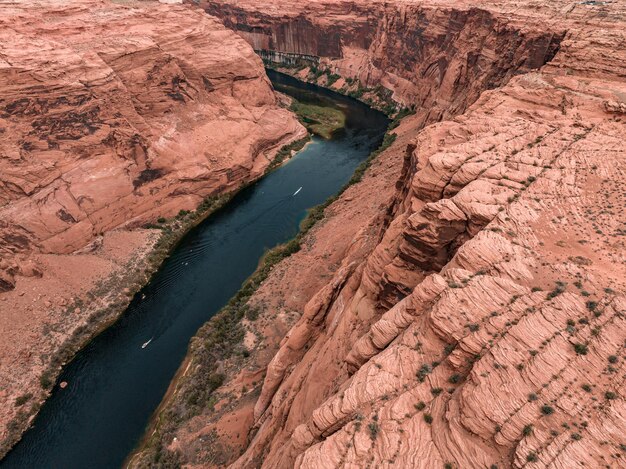 Foto vista aérea do grand canyon a montante do rio colorado