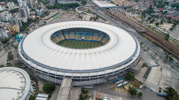 Vista aérea do lendário estádio de futebol Maracanã (Estádio Jornalista Mario Filho).