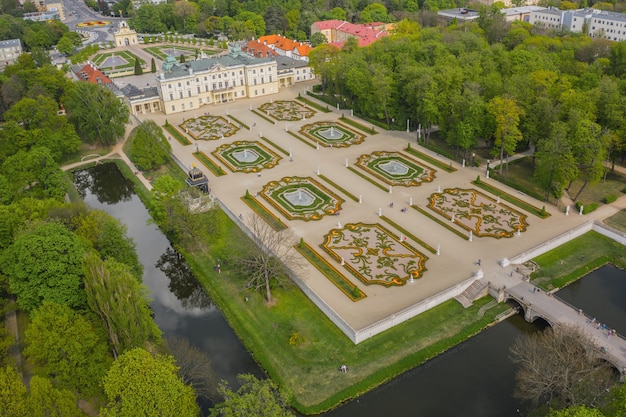 Vista aérea do Palácio Branicki em Bialystok, Polônia