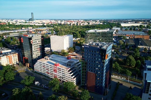 Vista aérea do panorama da cidade de Wroclaw