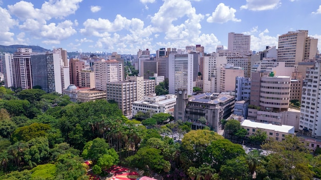 Foto vista aérea do parque américo renne giannetti belo horizonte minas gerais brasil centro da cidade