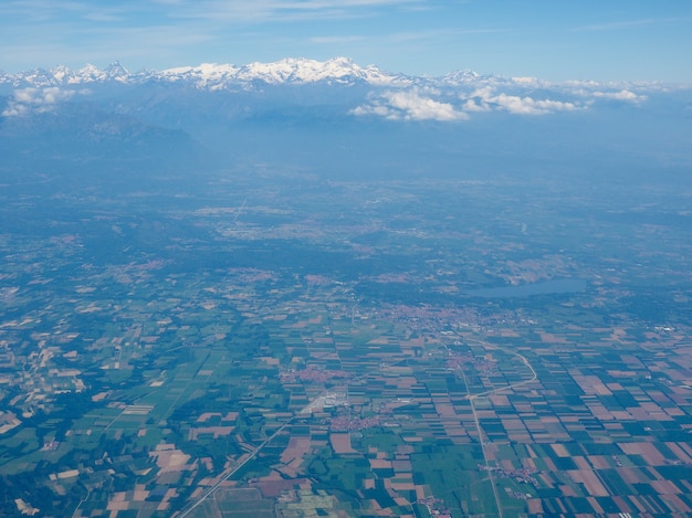 Vista aérea do Piemonte