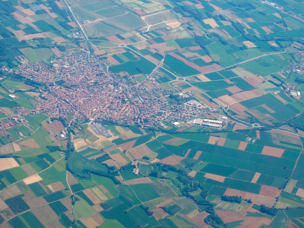 Vista aérea do Piemonte