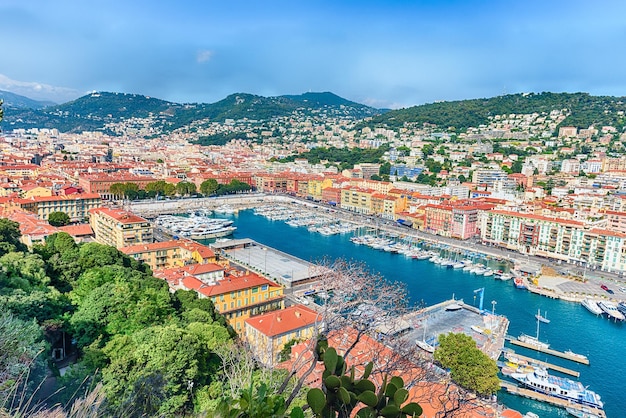 Vista aérea do porto de Nice Cote d'Azur França