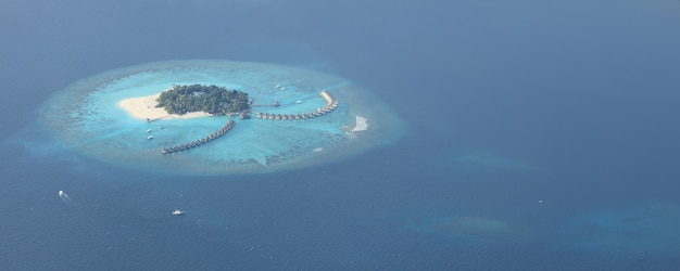 vista aérea do resort nas Maldivas