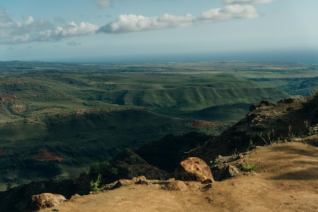 Foto vista aérea do waimea canyon state park condado de kauai havaí estados unidos