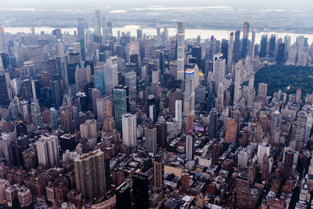 Vista aérea drone da cidade de Nova york