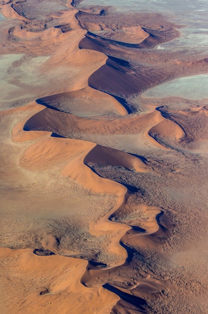 Vista aérea de las dunas del Parque Nacional Sossusvlei Namib-Naukluft