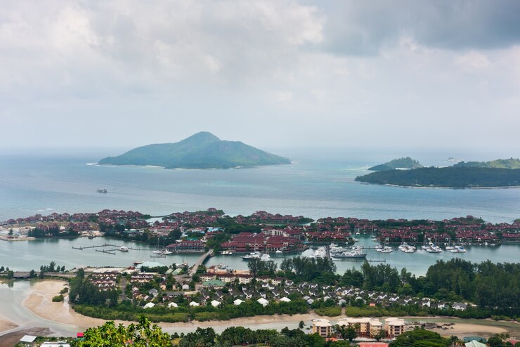 Foto vista aérea de eden island mahe seychelles