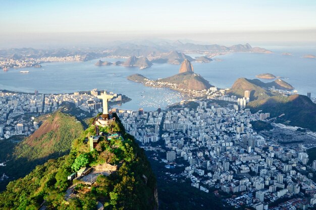 Foto vista aérea de los edificios de la ciudad