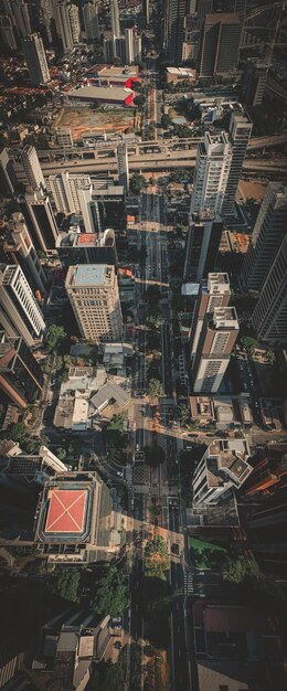 Foto vista aérea de los edificios de la ciudad