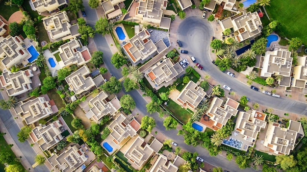 Foto vista aérea de edificios en dubai