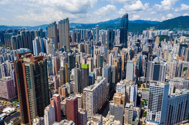 Foto vista aérea de edificios modernos en la ciudad