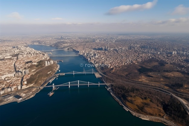 Vista aérea de Estambul y el Bósforo