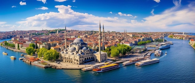 Vista aérea de Estambul Vista aérea de los lugares históricos de Estambul y el Bósforo