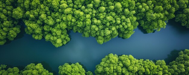 vista aérea del fondo del bosque de manglares