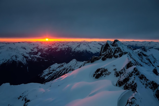 Vista aérea del fondo de la naturaleza del paisaje de montaña canadiense