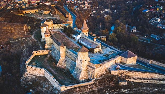 Vista aérea del fuerte kamianets podilskyi