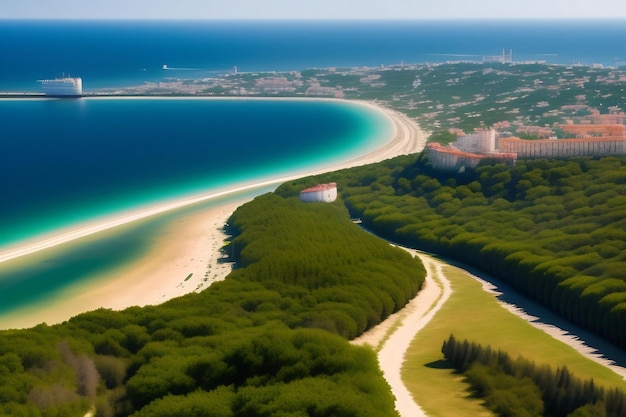 Vista aérea de Golitsyn Path Novy Svet en Crimea