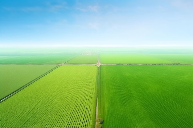 Vista aérea de Green Field Ai generativo