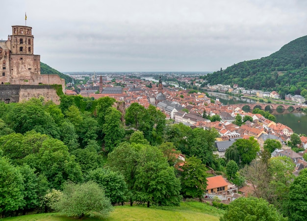 Foto vista aérea de heidelberg