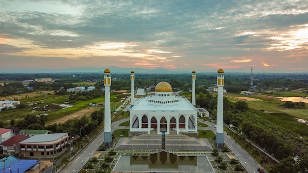 Vista aérea hermosa mezquita