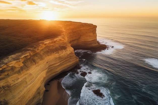 Vista aérea de la hermosa naturaleza Ai generativo