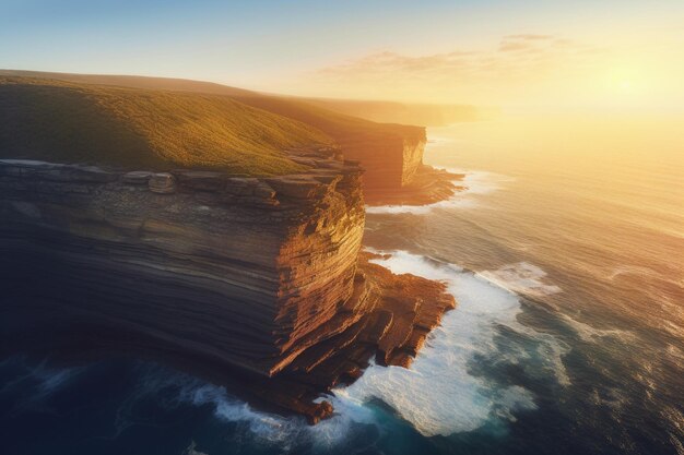 Vista aérea de la hermosa naturaleza Ai generativo