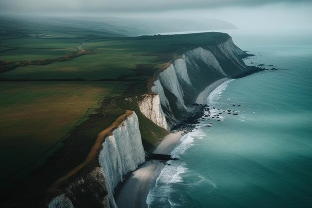 Vista aérea de la hermosa naturaleza Ai generativo