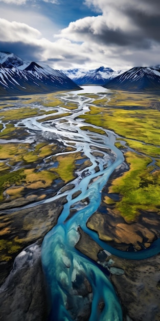 Vista aérea de la hermosa playa Fotografía de la tundra galardonada