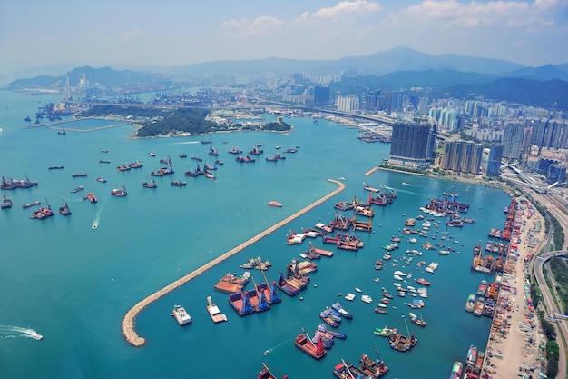 Vista aérea de Hong Kong