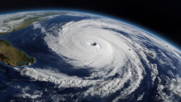 Foto vista aérea del huracán laura desde encima de la tierra ilustración 3d 3d