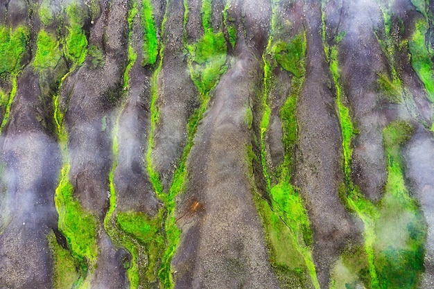 Vista aérea de Islandia Paisaje aéreo sobre volcanes Colinas con musgo Paisaje islandés desde el aire Lugar famoso Imagen de viaje