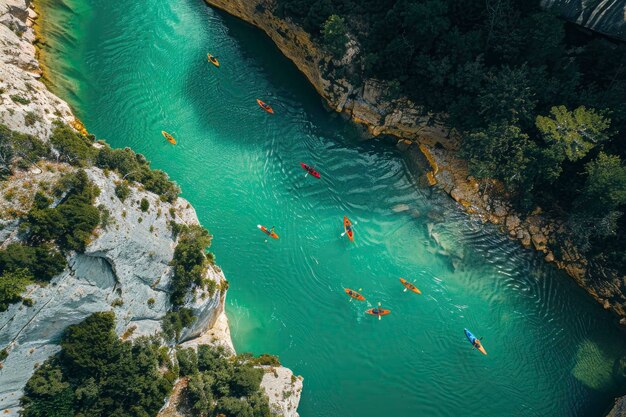 Una vista aérea del lago verde